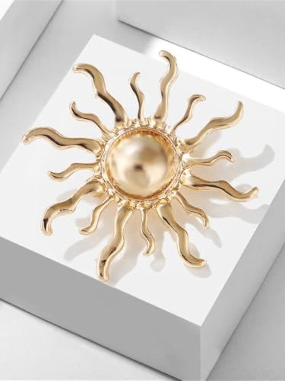 New - Gold-Tone Sun Brooch Pin for Women Men Fashion Sunflower Collar Costume‎
